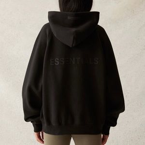 FEAR OF GOD ESSENTIALS BLACK HOODIE SS21